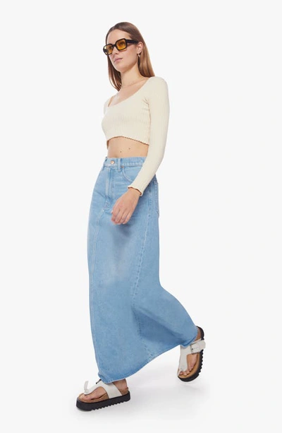 Shop Mother The Sugar Cone Denim Maxi Skirt In Sweet And Sour