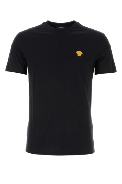 Versace Medusa Minimalist Crew Neck T-shirt In Black