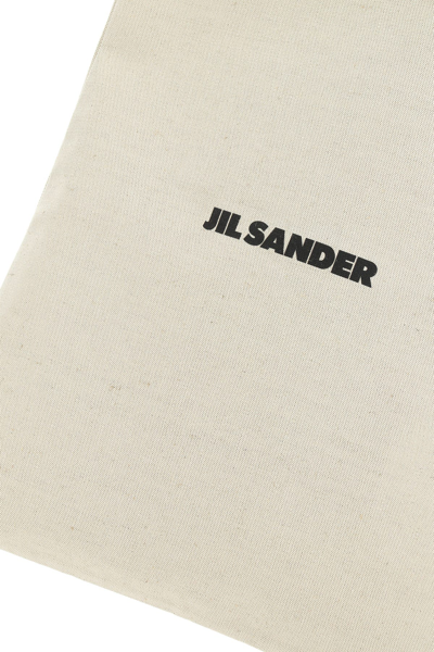 Jil Sander Borsa Shopping In Tela Sabbia  Donna