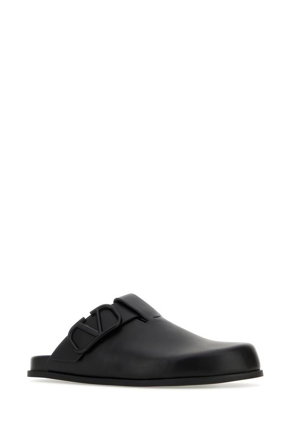 Valentino Garavani VLogo leather tonal slippers - Black