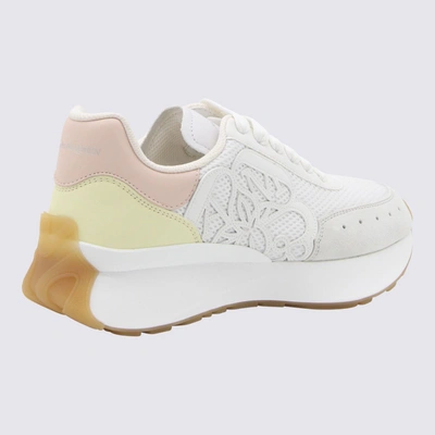 Shop Alexander Mcqueen White Pink And Yellow Sprint Runner Sneakers In White/pink/yellow