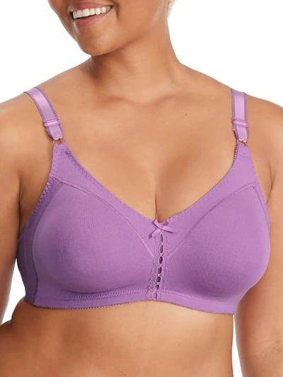 Shop Bali Double Support Cotton Wire-free Bra In Tinted Lavender
