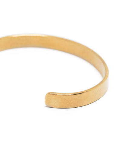 Shop Maison Margiela Logo-engraved Cuff Bracelet In Gold