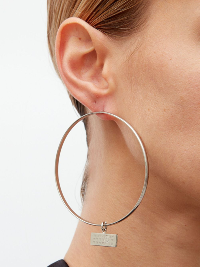 Shop Mm6 Maison Margiela 3 Tubing Hoop Earrings In Silver
