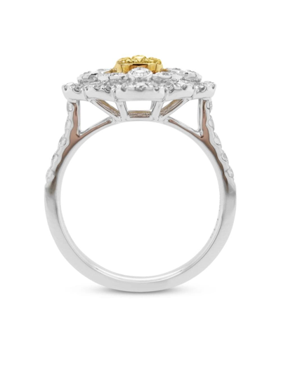 Shop Hyt Jewelry 18kt Gold And Platinum Diamond Ring In Silver