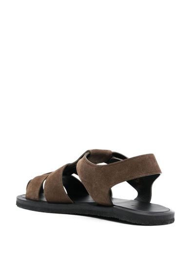 Shop The Row Fisherman Calf-suede Sandals In Brown