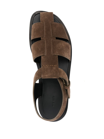 Shop The Row Fisherman Calf-suede Sandals In Brown