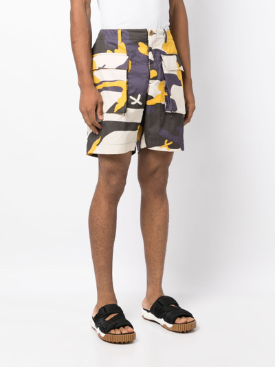 The Power For The People Camouflage-print Deck Shorts In Neutrals