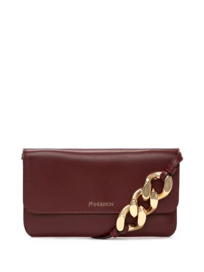 Shop Jw Anderson Chain-detail Pouch Crossbody Bag In Red