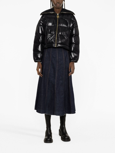 Shop Patou Cropped Puffer Jacket In Black