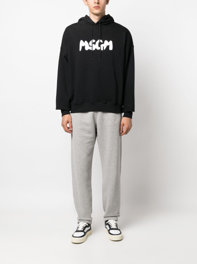 Shop Autry Logo-patch Cotton Track Pants In Grey