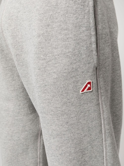 Shop Autry Logo-patch Cotton Track Pants In Grey