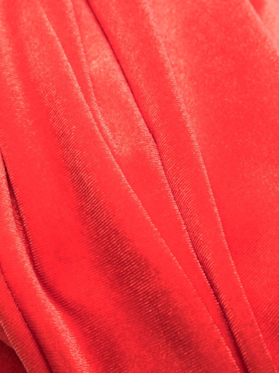 Philosophy Di Lorenzo Serafini Long-sleeve Velvet Midi Dress In Red
