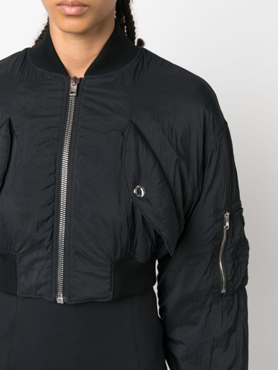 Shop Philosophy Di Lorenzo Serafini Cropped Padded Bomber Jacket In Black