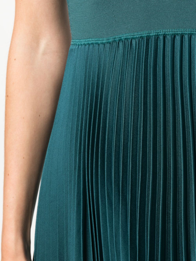 Shop Joseph Dera Pleated Midi Dress In Green