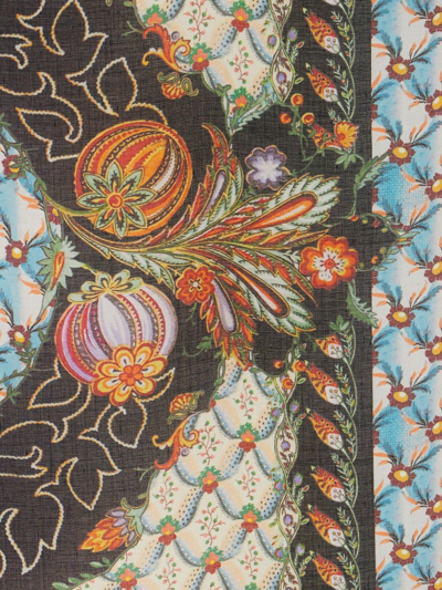 Etro Abstract-print Scarf In Blue