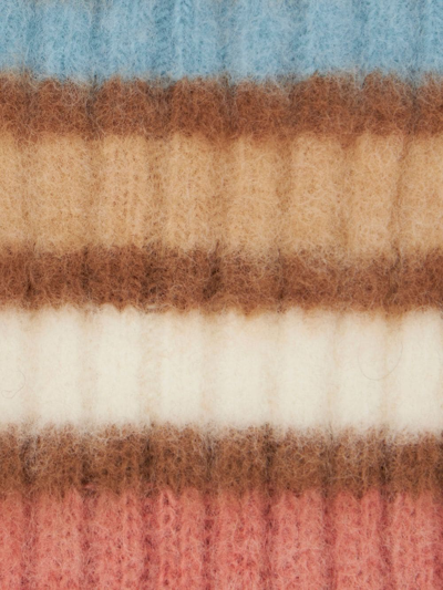 Shop Etro Striped Colour-block Wool-blend Socks In Brown