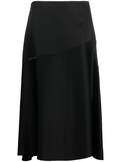 Shop Jil Sander Flared Midi Skirt In Black