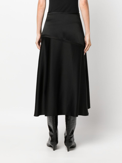 Shop Jil Sander Flared Midi Skirt In Black