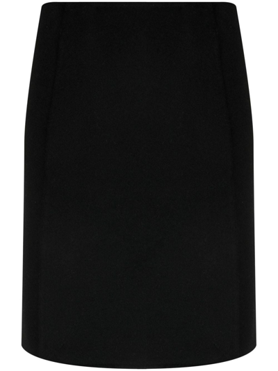 Shop P.a.r.o.s.h Above-knee Wool Skirt In Black