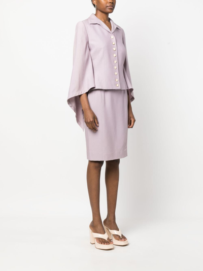 Pre-owned Givenchy 1990-2000 Draped Skirt Suit In Purple