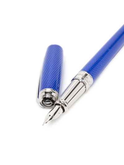 Shop St Dupont Line D Large Fountain Pen In Blue