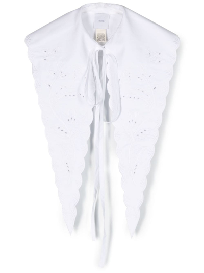 Shop Patou Embroidered Organic Cotton Collar In White