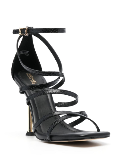 Michael Michael Kors Imani 105mm Snakeskin-print Sandals In Black