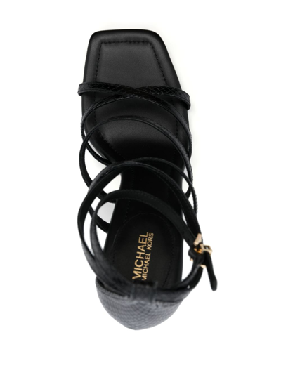 Michael Michael Kors Imani 105mm Snakeskin-print Sandals In Black