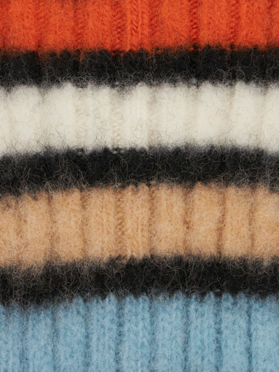 拼色条纹羊毛混纺针织袜