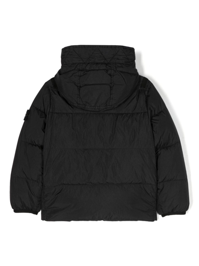 Shop Stone Island Junior Compass-motif Padded Jacket In Black