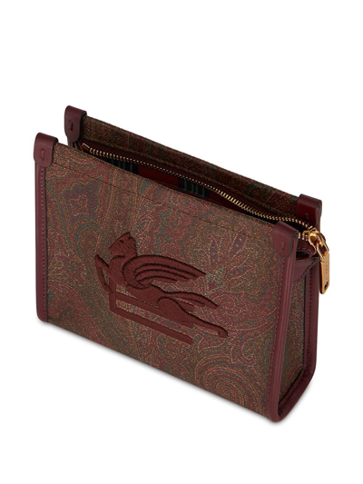 Shop Etro Logo-embroidered Paisley-print Beauty Case In Red