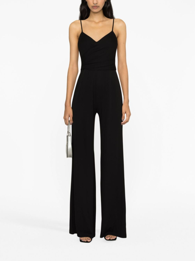 Shop Ralph Lauren Twist-front Wide-leg Jumpsuit In Black
