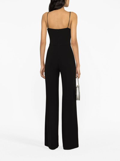 Shop Ralph Lauren Twist-front Wide-leg Jumpsuit In Black