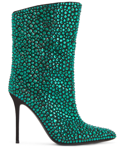 Giuseppe Zanotti Merissa Crystal-embellished Boots In Green