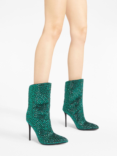 Giuseppe Zanotti Merissa Crystal-embellished Boots In Green