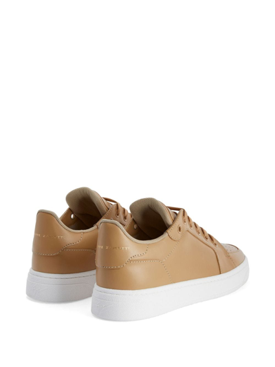 Giuseppe Zanotti Perforated Leather Sneakers In Neutrals