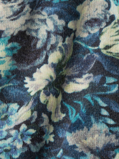 Shop Etro Floral-print Virgin Wool Jumper In Blue