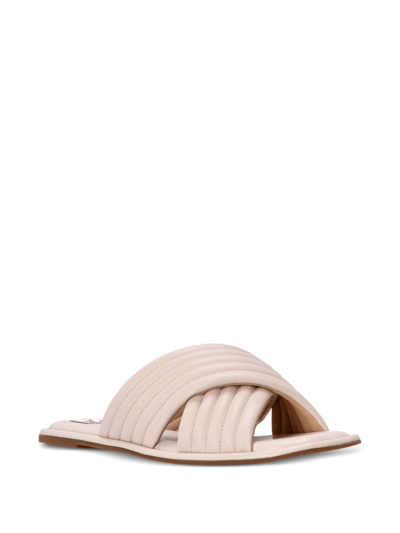 Michael Michael Kors Portia Quilted Leather Slides In Pink