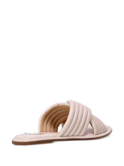 Michael Michael Kors Portia Quilted Leather Slides In Pink