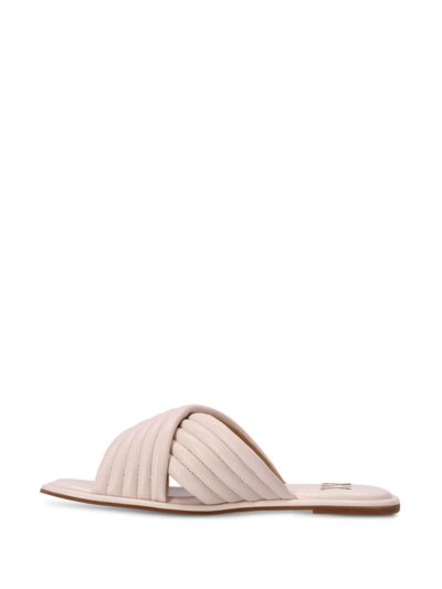 Michael Michael Kors Portia Quilted Leather Slides In Pink