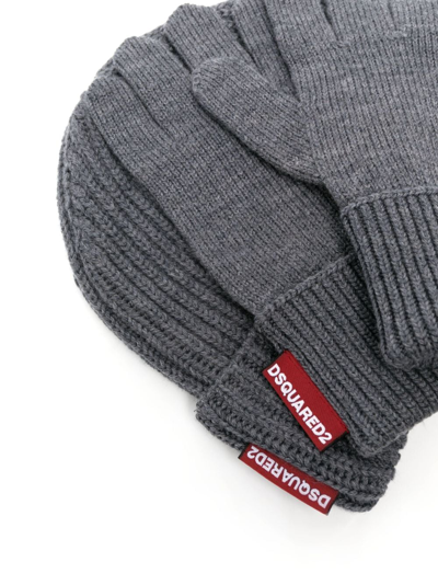 Dsquared2 Set-of-two Wool Beanie In Grey