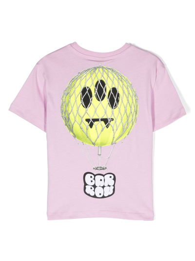 Shop Barrow Logo-print Crew-neck T-shirt In Pink