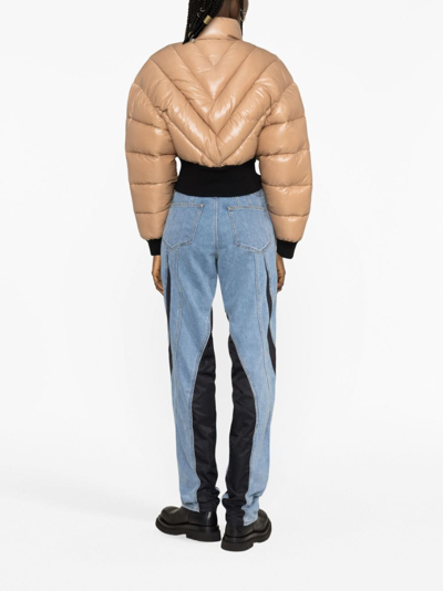 Shop Mugler Quilted Padded Jacket In Neutrals