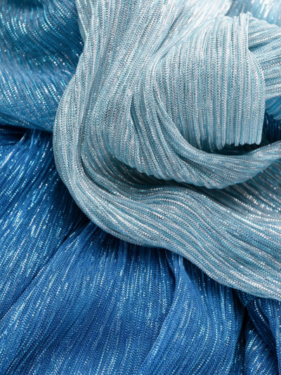 Shop Talbot Runhof Gradient-effect Long-sleeve Dress In Blue