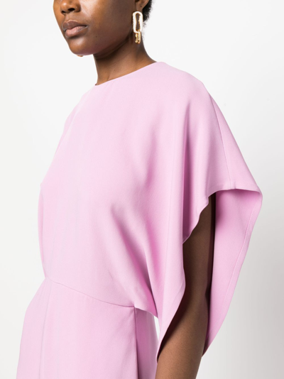 Pre-owned Valentino 2000s Batwing Sleeves Silk Jumpsuit In Pink