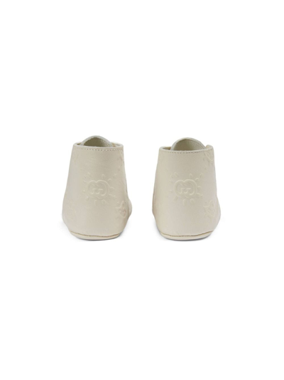 Gucci Interlocking G Leather Pre-walkers In Neutrals