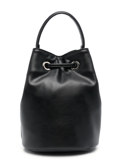 Shop Liu •jo Embossed-logo Bucket Bag In Black