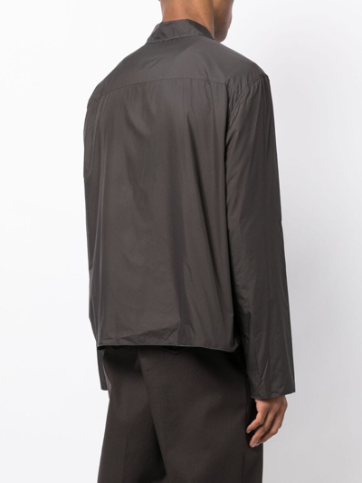 Shop Lanvin Lightweight Zip-up Shirt In Grey