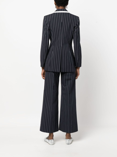 Pre-owned Valentino 1990s Pinstripe Two-piece Suit In Blue